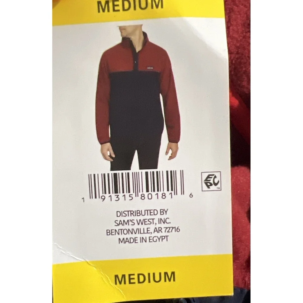 New LANDS' END Heritage Fleece T-Snap‎ Neck Pullover Colorblock Mens Size M